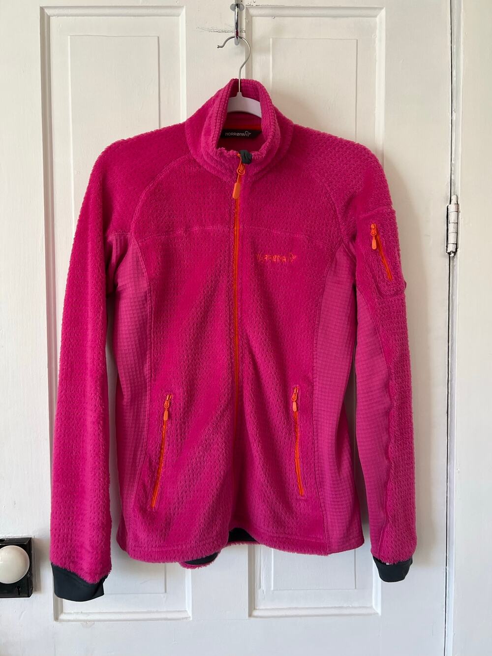 Norrona Lofoten Warm2 High Loft Jacket Womens large crash pink polartec layer